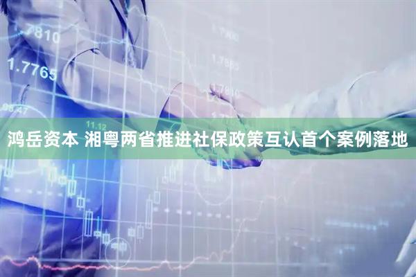 鸿岳资本 湘粤两省推进社保政策互认首个案例落地