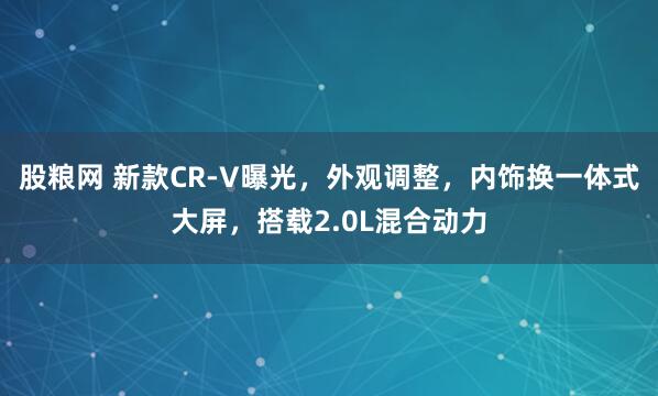 股粮网 新款CR-V曝光，外观调整，内饰换一体式大屏，搭载2.0L混合动力